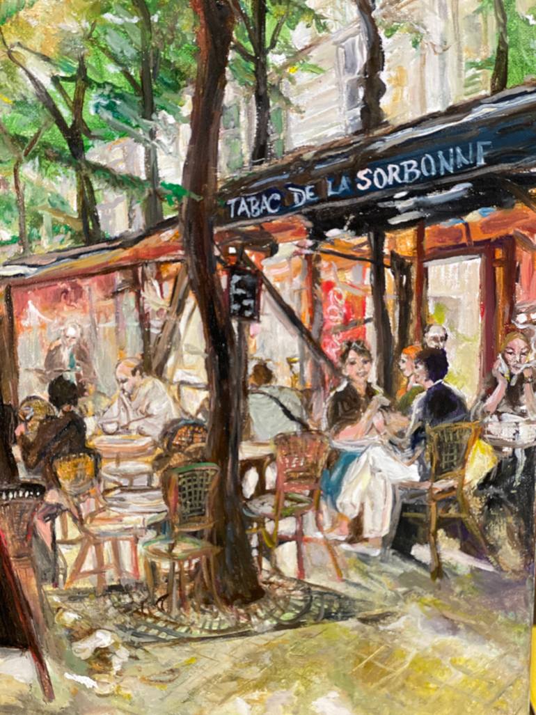 Parisian Cafe Le Tabac de la Sorbonne (His Excuse) Painting by