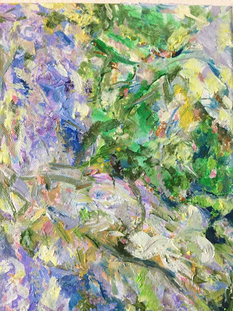 Original Abstract Expressionism Garden Painting by Gina Son