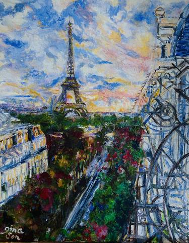 Print of Impressionism Cities Paintings by Gina Son
