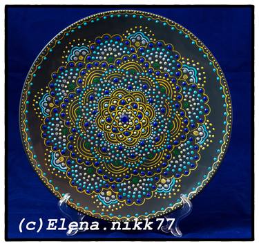 Ceramic plate mandala thumb