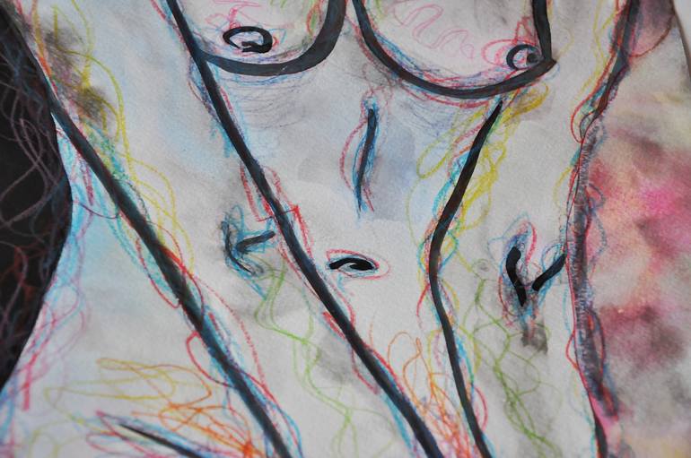 Original Abstract Body Drawing by Marjan Ashram