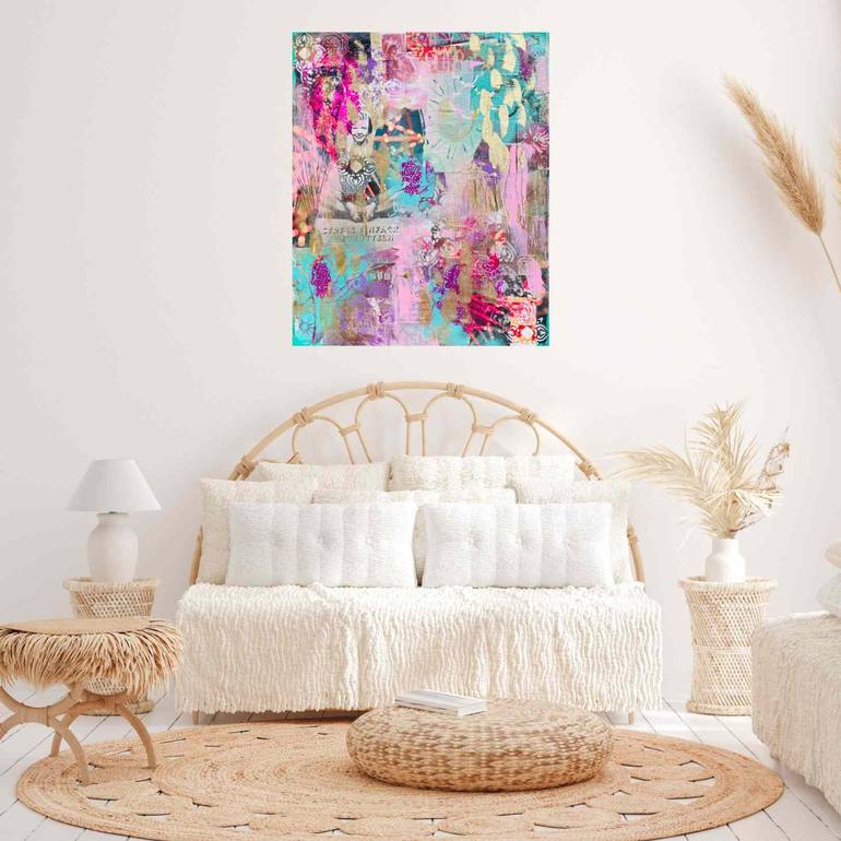 Original Abstract Light Mixed Media by Katharina Lucia