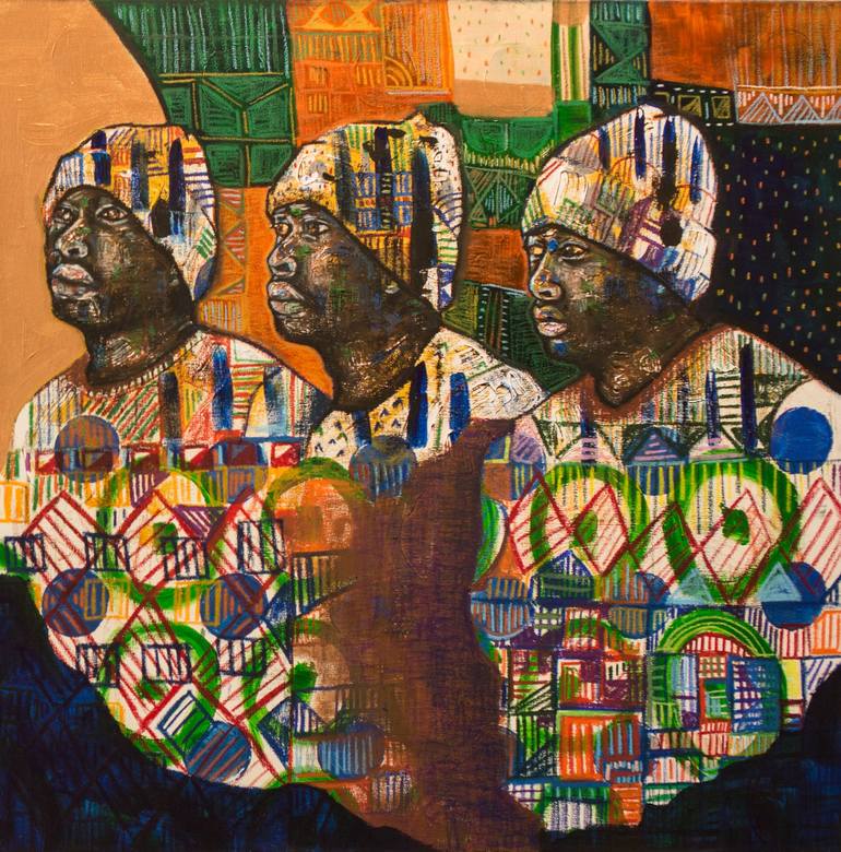 Gathering 1 Painting by Buhle Nkalashe | Saatchi Art