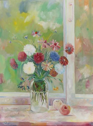 Original Impressionism Floral Painting by Dmitriy Baum