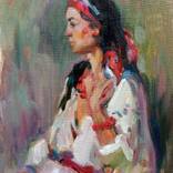 Girl in an embroidered shirt by Olha Salnikova