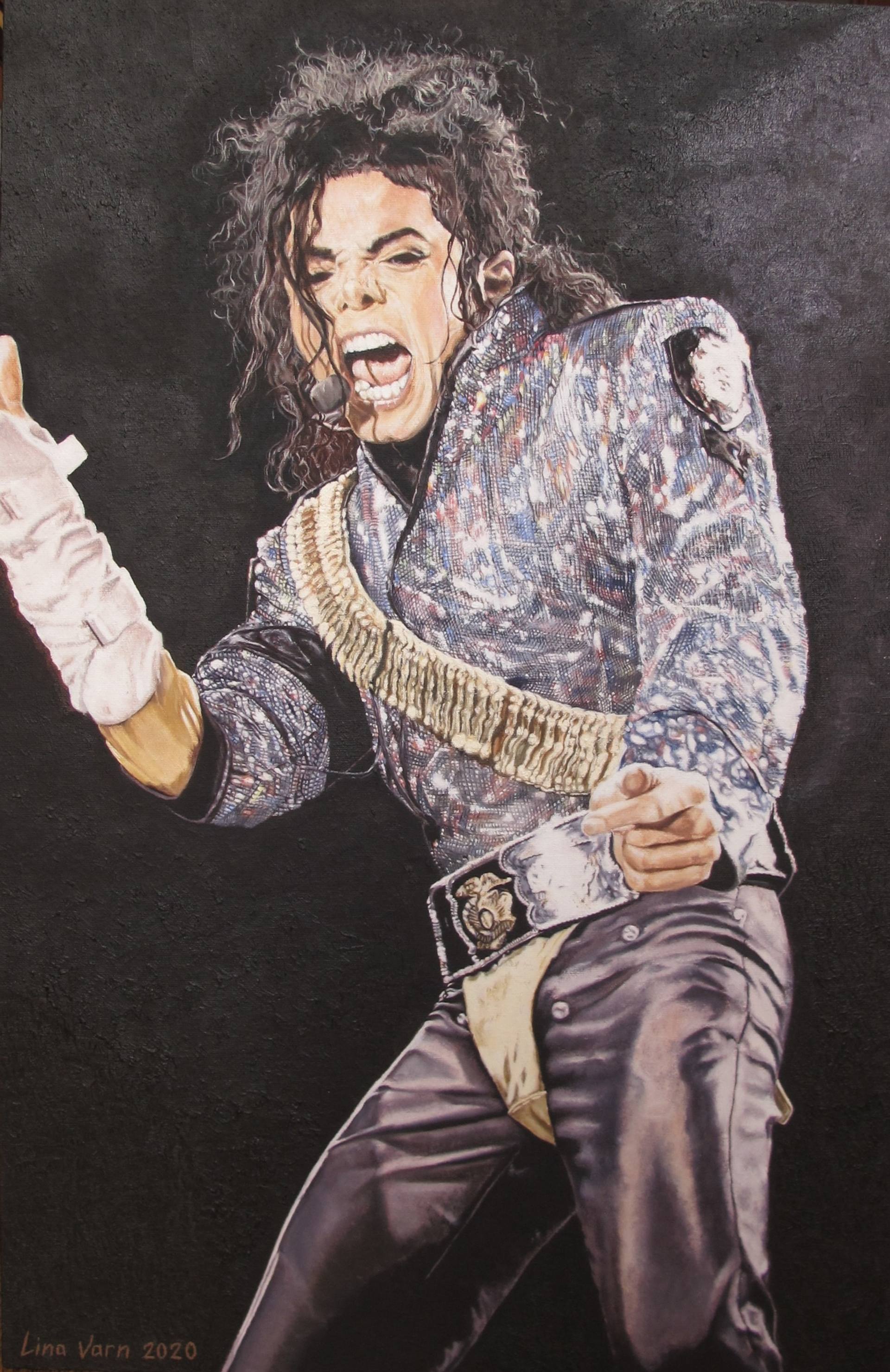 Portrait of Michael Jackson. Dangerous World Tour Painting by Lina