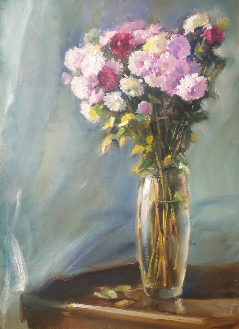 Bouquet in a vase Painting by Valentina Andrukhova | Saatchi Art