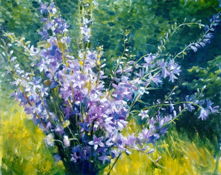 Bellflowers Painting by Valentina Andrukhova | Saatchi Art