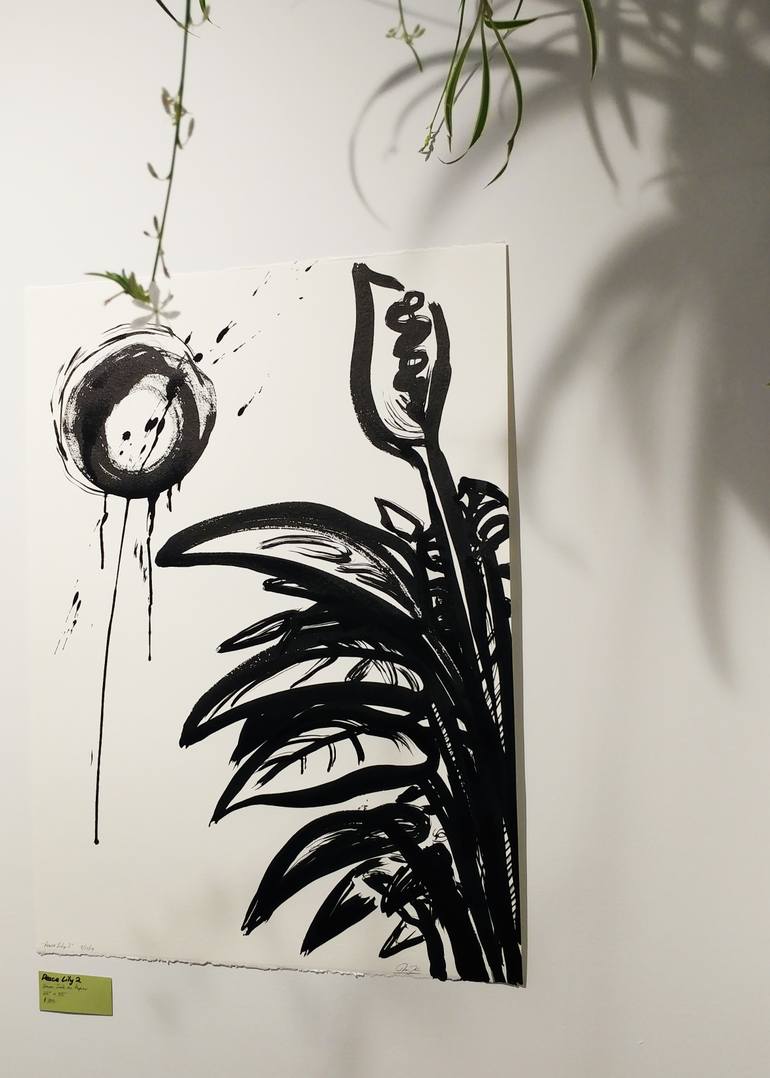 Original Expressionism Calligraphy Drawing by Josie Koznarek