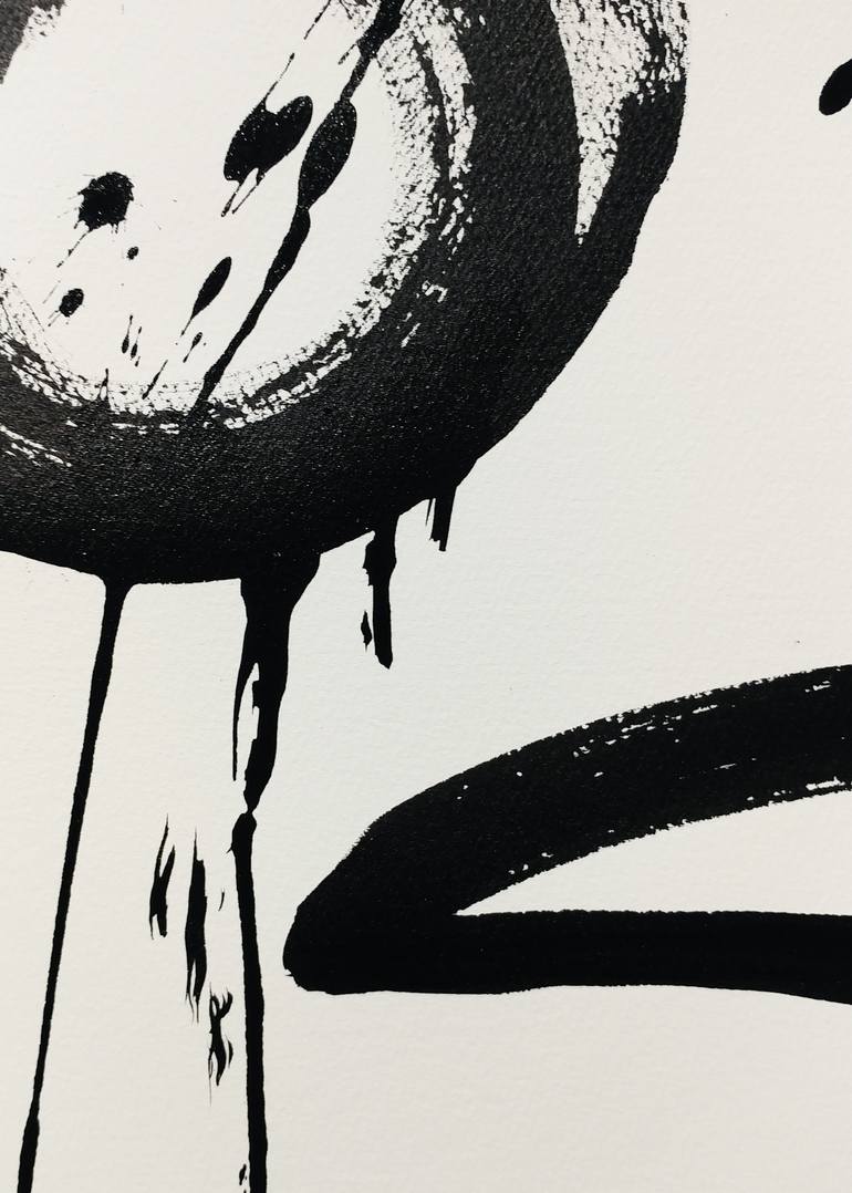 Original Expressionism Calligraphy Drawing by Josie Koznarek