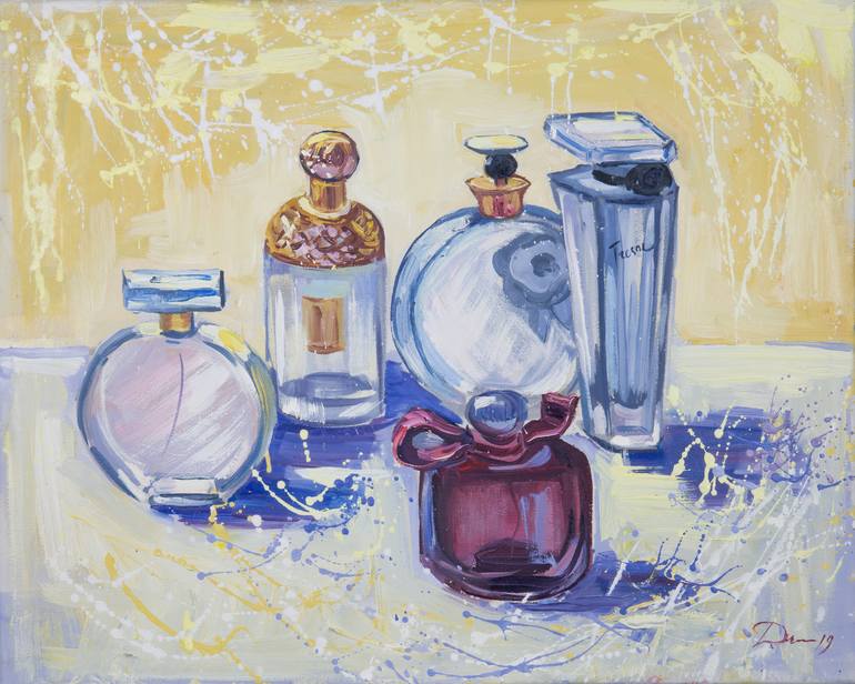 old perfume bottles Painting by Dina Morzhina | Saatchi Art