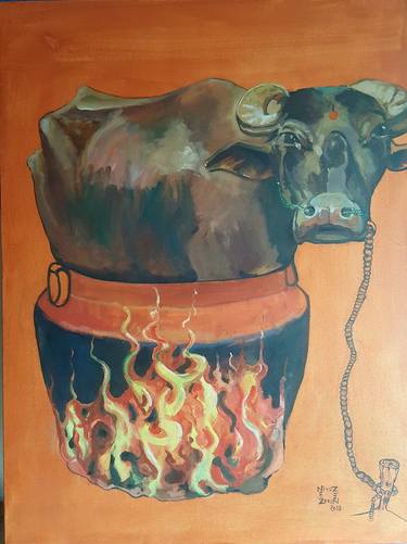 Original Expressionism Animal Paintings by Niroj Bade