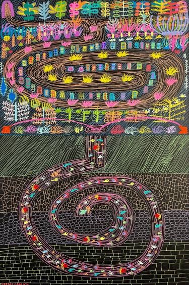 Original Surrealism Abstract Drawing by Carlos Cerrato