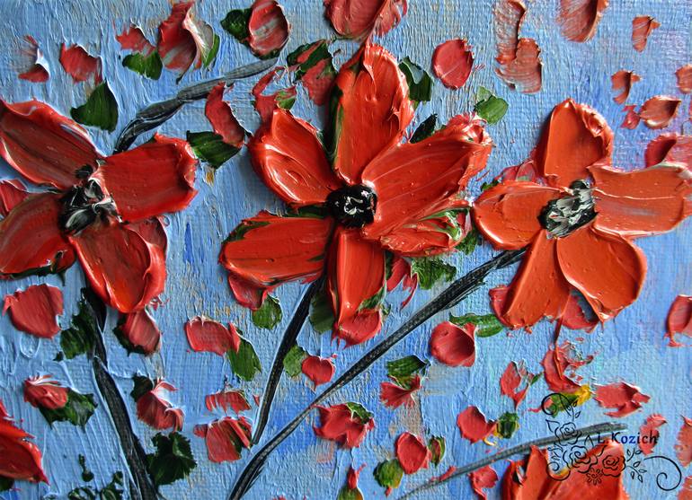 Original Impressionism Floral Painting by Luiza Kozich