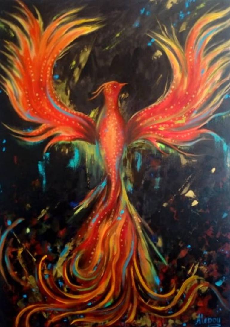 The Phoenix Painting by Maria Hristova - Alepou | Saatchi Art