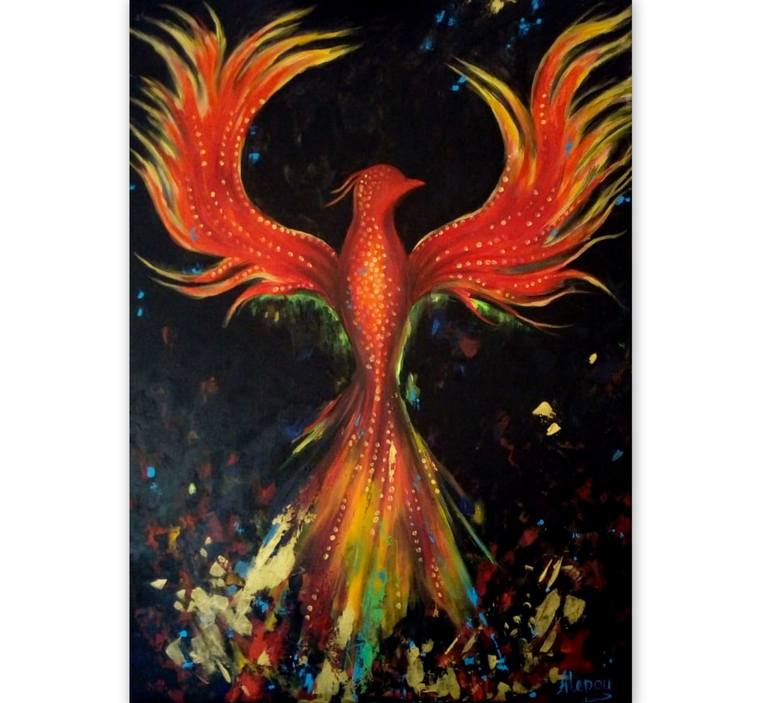 Original Abstract Expressionism Fantasy Painting by Maria Hristova - Alepou
