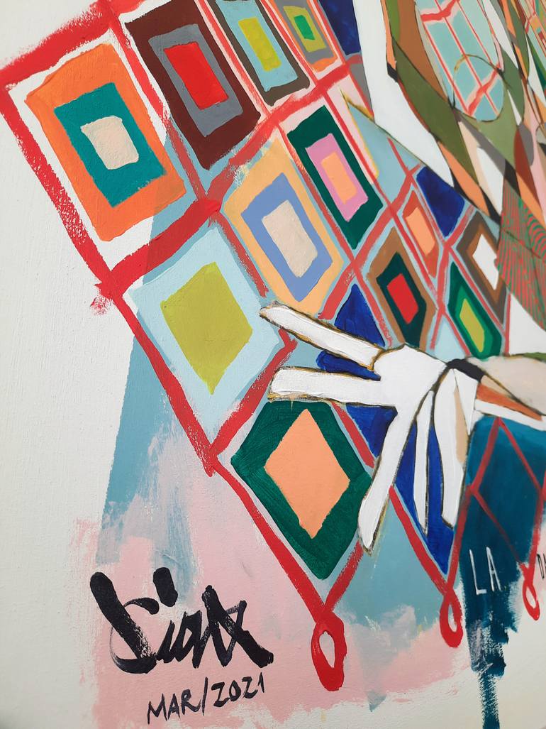 Original Abstract People Painting by Juan Baeza