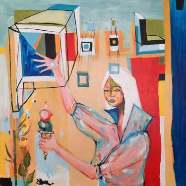 Original Abstract Women Paintings by Juan Baeza