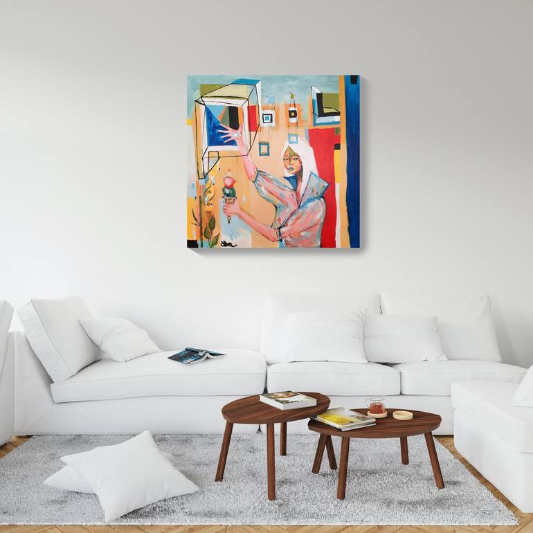 Original Abstract Women Painting by Juan Baeza