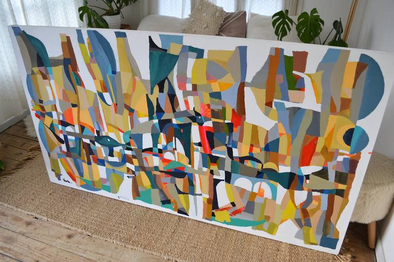 Original Cubism Abstract Painting by Juan Baeza