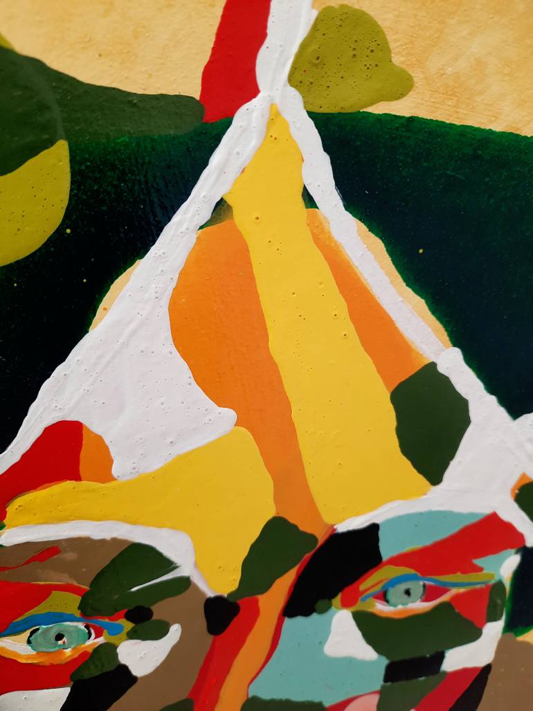 Original Abstract Expressionism People Painting by Juan Baeza