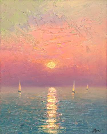 Print of Impressionism Seascape Paintings by Dmitry Oleyn