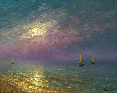 Original Impressionism Seascape Paintings by Dmitry Oleyn