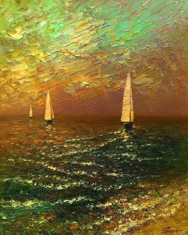 Original Impressionism Seascape Paintings by Dmitry Oleyn