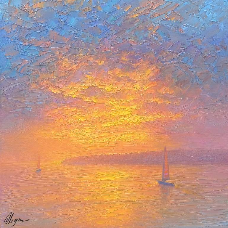 Original Impressionism Seascape Painting by Dmitry Oleyn