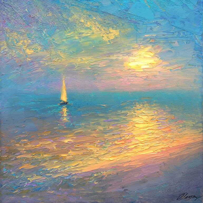Original Impressionism Seascape Painting by Dmitry Oleyn