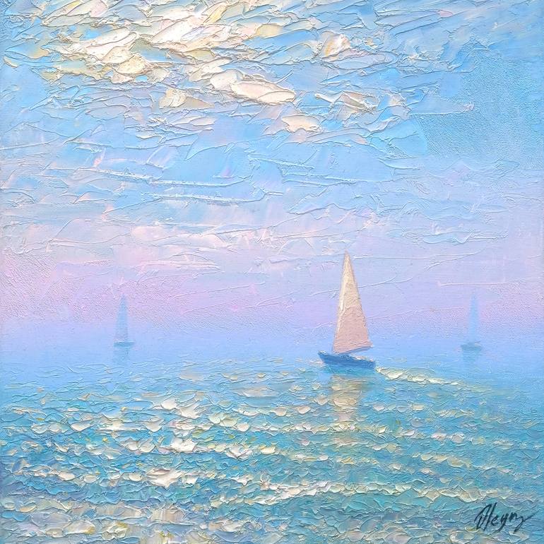 Original Impressionism Seascape Painting by Dmitry Oleyn