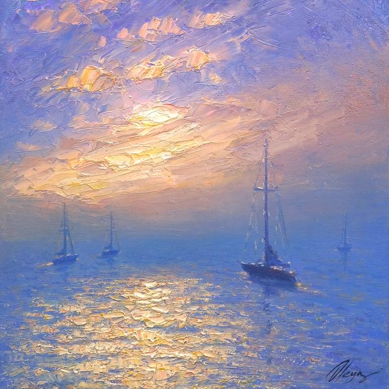 Original Impressionism Seascape Painting by Dmitry Oleyn