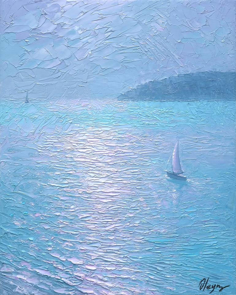 Original Seascape Painting by Dmitry Oleyn | Impressionism Art on Canvas | The Guardian of Silence