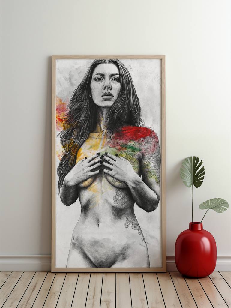 Original Figurative Erotic Drawing by Marco Paludet