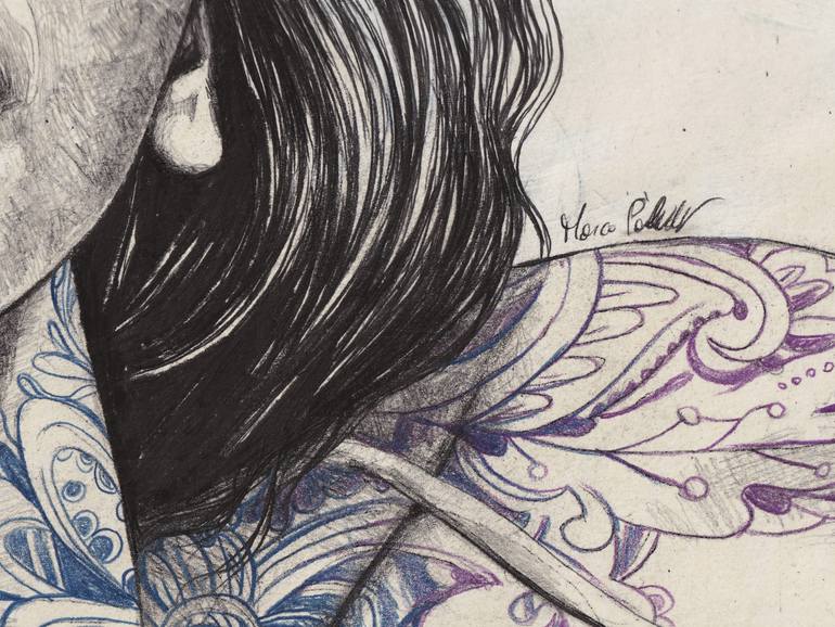Original Portraiture Women Drawing by Marco Paludet