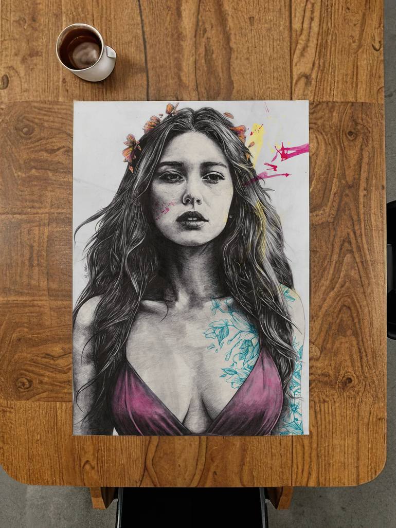 Original Figurative Women Drawing by Marco Paludet