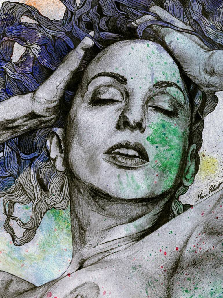 Original Figurative Erotic Drawing by Marco Paludet