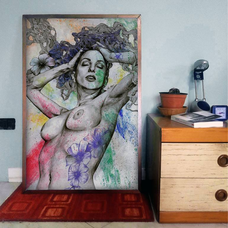Original Figurative Erotic Drawing by Marco Paludet