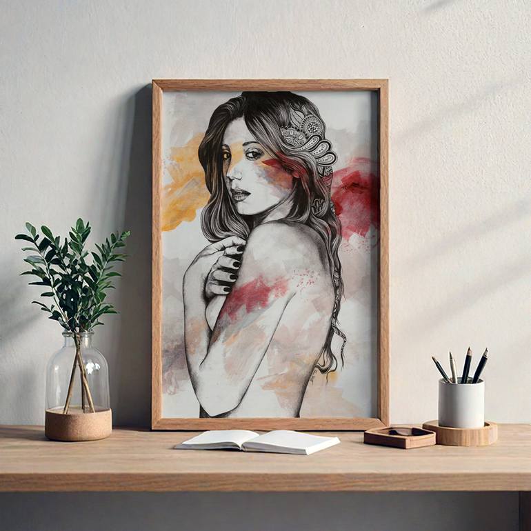 Original Figurative Women Drawing by Marco Paludet