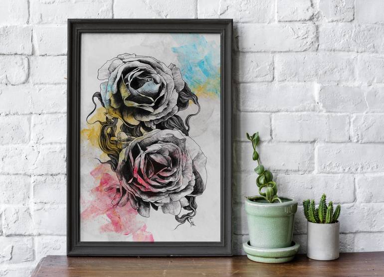 Original Illustration Floral Drawing by Marco Paludet