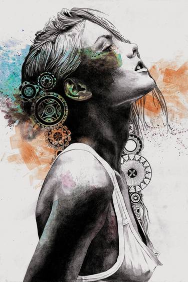 Print of Street Art Women Drawings by Marco Paludet