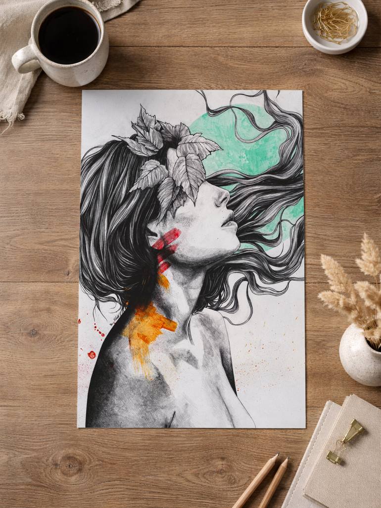 Original Figurative Women Drawing by Marco Paludet