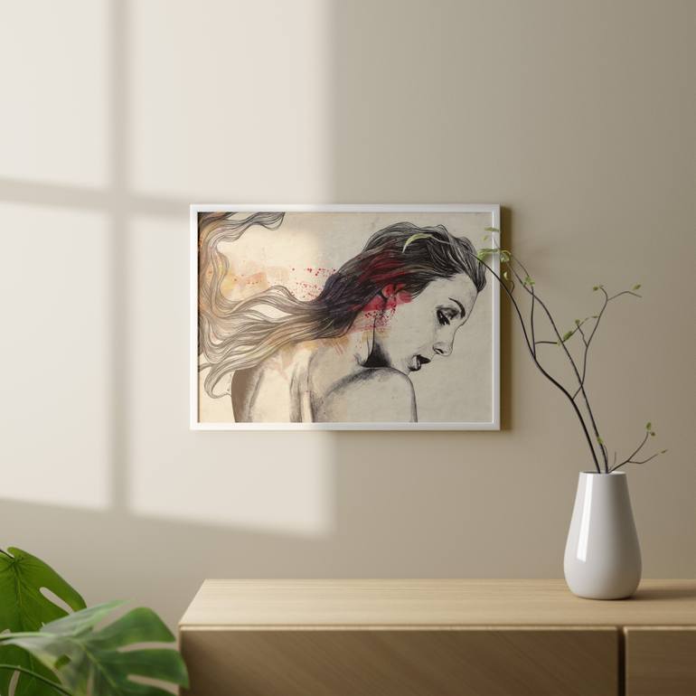 Original Art Deco Women Drawing by Marco Paludet