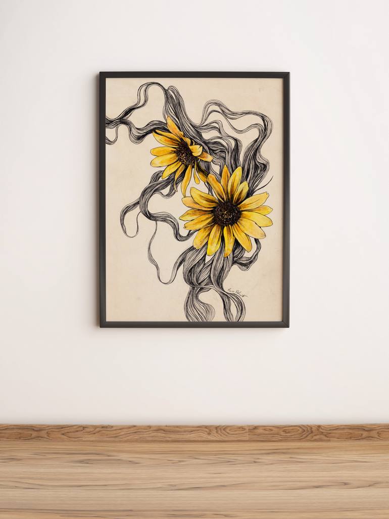 Original Illustration Floral Drawing by Marco Paludet