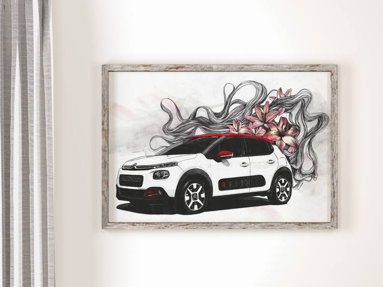 Original Illustration Car Drawing by Marco Paludet