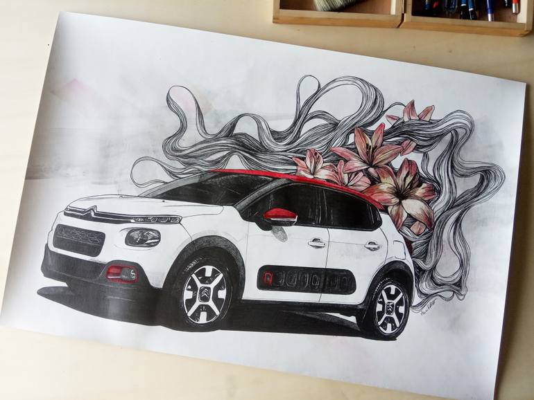 Original Illustration Car Drawing by Marco Paludet