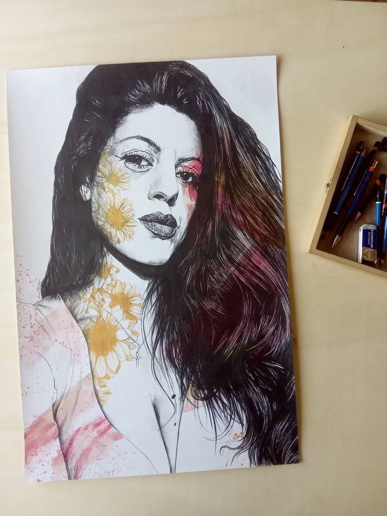 Original Figurative Women Drawing by Marco Paludet