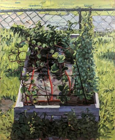 Original Figurative Garden Paintings by Daniel Lloyd-Miller