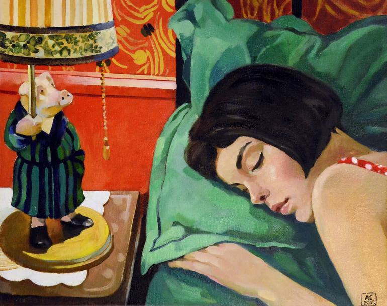 Sleep amelie Painting by Alexandra Sergeeva |