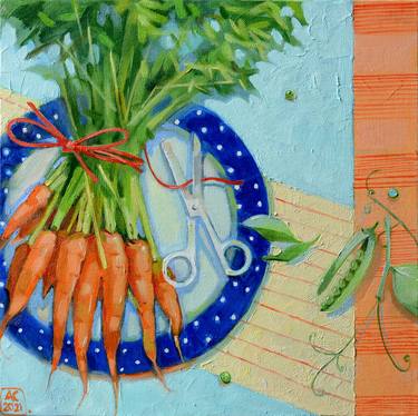 STILL LIFE WITH CARROTS AND PEAS thumb